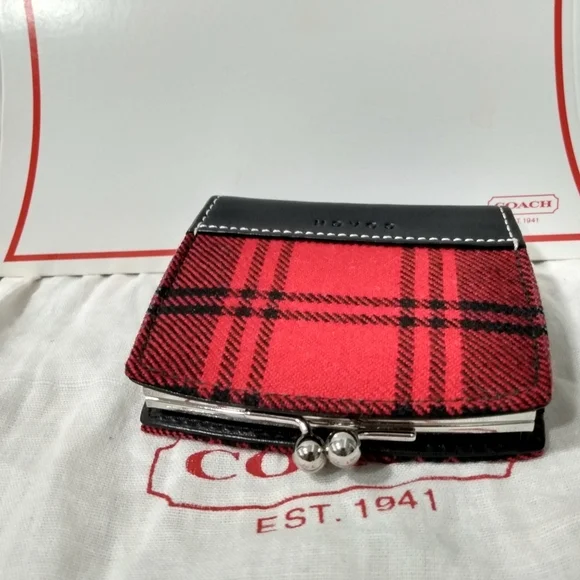 Vintage Coach Tartan Kisslock Coin Purse, NEW - Picture 5 of 16